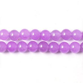 Jade-Perle, ganzer Strang, violett, rund, 8 mm, 50 Stk.