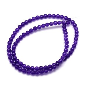 Jade bead, full strand, dyed, Amethyst violet, round, 4mm, appx. 94pcs