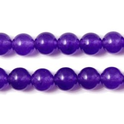 Jade-Perle, gefrbt, Amethyst-lila, rund, 6 mm, 10 Stk