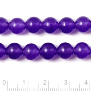 Jade-Perle, gefrbt, Amethyst-lila, rund, 10 mm, 6 Stk