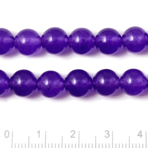 Jade bead, dyed, Amethyst violet, round, 10mm, 6 pcs
