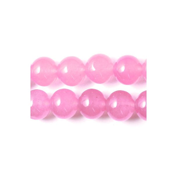 Jade bead, full strand, pink, round, 10mm, 39pcs.