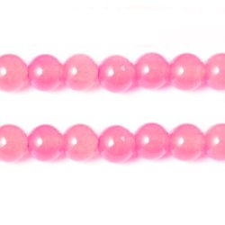 Jade-Perle, ganzer Strang, rosa, rund, 6 mm, 65 Stk.