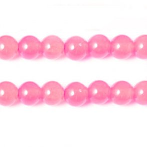 Jade-Perle, ganzer Strang, rosa, rund, 8 mm, 50 Stk.
