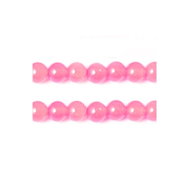 Jade bead, whole strand, pink, round, 6mm, 65pcs.