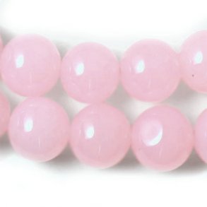 Jade bead, whole strand, pink, round, 12mm, ca. 28pcs.