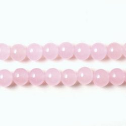 Jadeperle, ganzer Strang, hellrosa, rund, 4 mm, 95 Stk.