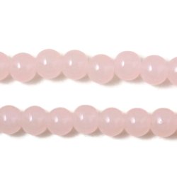 Jade-Perle, imitat, ganzer Perlenstrang, hellrosa, rund, 12 mm, ca. 33 Stk