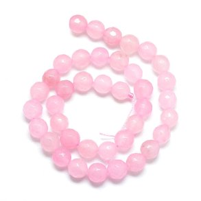 Jade bead, dyed, whole strand, faceted, round, 10mm, 39pcs.