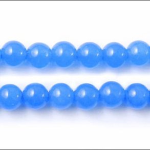 Jadeperle, farvet, lys-bl, rund, 10 mm, 6 stk.