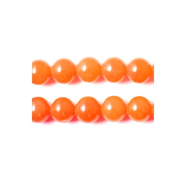 Jade-Perle, orange, rund, 10 mm, 6 Stk.