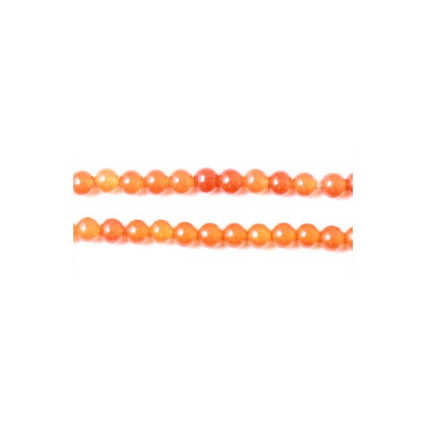 Jade bead, whole strand, orange, round, 4mm, 95pcs.