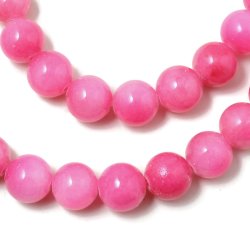 Candy-Jade, ganzer Perlenstrang, fuchsia, Durchmesser 12 mm, ca. 33 Stk.