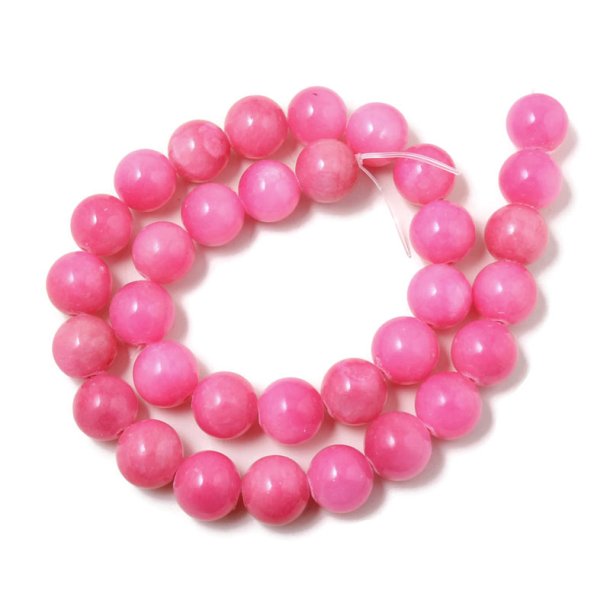 Candy jade, full strand of beads, dark pink, diameter 12mm, appx. 33pcs.