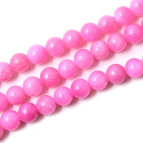 Candy-Jade, fuchsia, rund, 8 mm, 6 Stk.