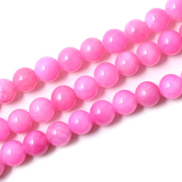 Candy-Jade, fuchsia, rund, 8 mm, 6 Stk.
