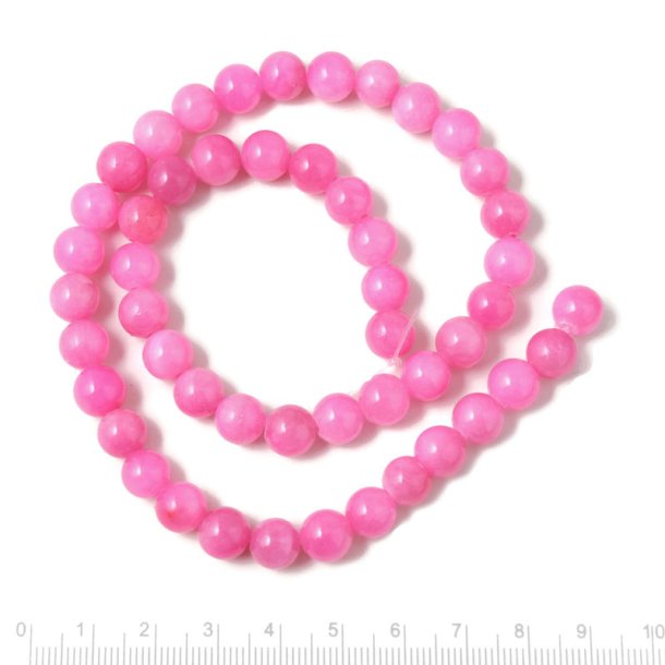 Candy-Jade, ganzer Strang, fuchsia, 8 mm, 48 Stk.