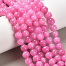 Candy-Jade, fuchsia, rund, 8 mm, 6 Stk.