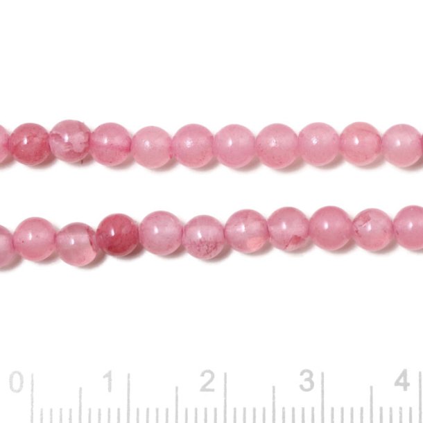 Natural Jade bead, dyed, misty rose, 4mm, 20 pcs.