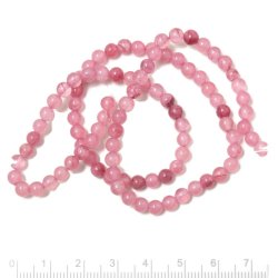 Natrlich Jadeperle, gefrbt, rund, rosa, 4 mm, 20 Stk.