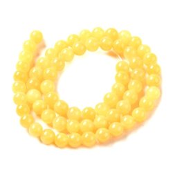 Candy-Jade, runde Perle, sonnengelb, 10 mm, 6 Stk.