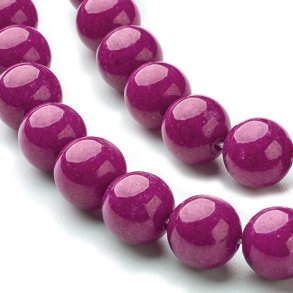 Candy-jade, rund, rd-violet, 10 mm, 6 stk.