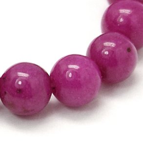 Candy-jade, rund perle, rd-violet, diameter 4 mm, 20 stk.
