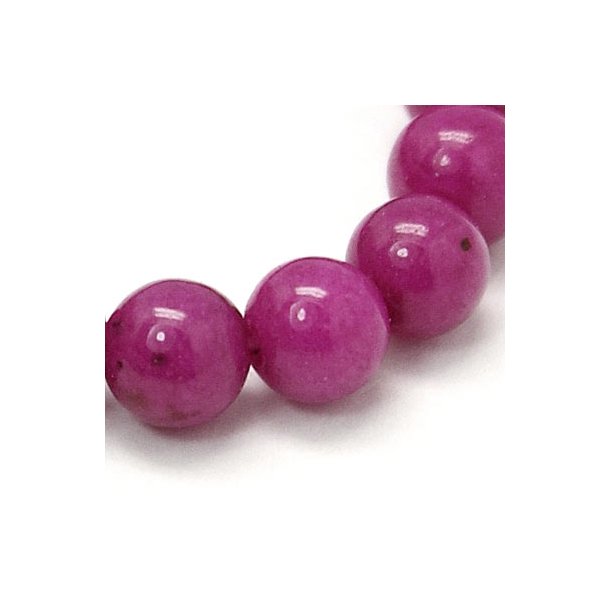 Candy-Jade, runde Perle, rot-violett, Durchmesser 4 mm, 20 Stk.