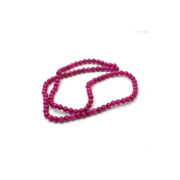 Candy-Jade, ganzer Strang, runde Perle, rot-violett, Durchmesser 4 mm, 94 Stk.