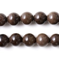 Kaffee-Jaspis, ganzer Strang, 12 mm, 33 Stk.