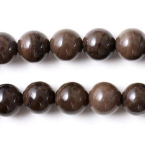 Kaffe-jaspis, hel streng, 12 mm, 33 stk.