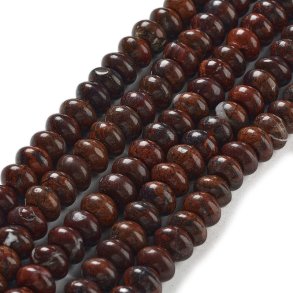 Jaspis, Dunkelbraun, Rondellenfrmig, ca. 8x5mm, 10 Stck.