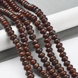 Jaspis, Dunkelbraun, Rondellenfrmig, ganzer Strang, ca. 8x5mm, ca. 78 Stck.