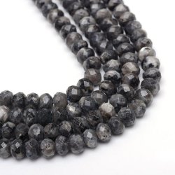 Sesam-Jaspis, grau, Rondellenf&ouml;rmig, ganzer Strang, ca. 8x5mm, ca. 70 St&uuml;ck.