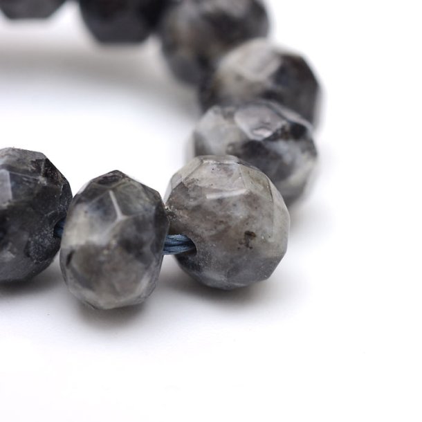Sesame Jasper, grey, roundel-shaped,, appx. 8x5mm, 10 pcs