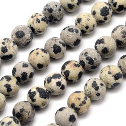Dalmatinischer Jaspis, runde Perle, mattiert, 8 mm, 6 Stk.