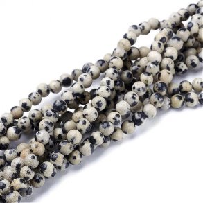 Dalmatinischer Jaspis, ganzer Strang, runde Perle, 4 mm, ca. 80 Stk