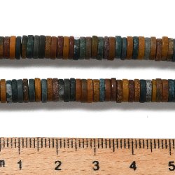 Ocean jasper, full strand, brown and blue, heishi, flat round, 6x1.5 mm, appx. 240 pcs