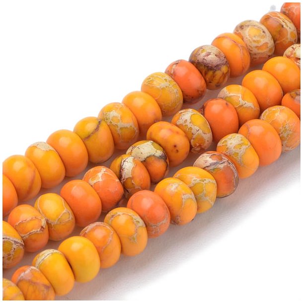 Regalith Jaspis, gefrbt, Rondell, orange, 8x5 mm, 10 Stk.