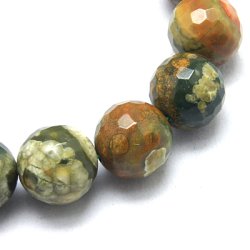 Rhyolith Jaspis, Perlenstrang, grn und braun, facettiert, 4 mm, ca. 90 Stk.