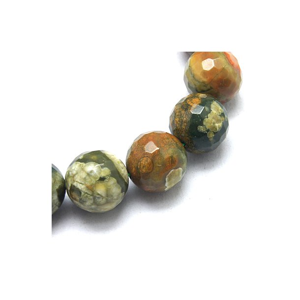 Rhyolith Jaspis, Perlenstrang, grn und braun, facettiert, 4 mm, ca. 90 Stk.