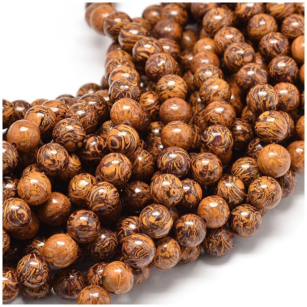 Elephant Jasper, brown colors, round, 8 mm, 6 pcs.