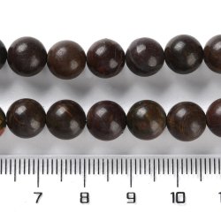 Picasso-Jaspis, braun-schwarzer Mix, rund, 8,5 mm, 1 Strang, ca. 45 Perlen