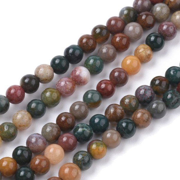 Ocean Jasper, green and brown colors, round, 4mm, 10pcs.