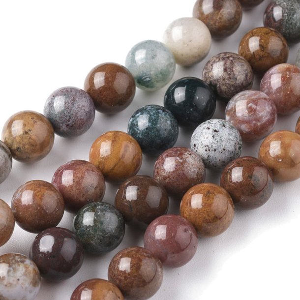 Ocean Jasper, green and brown colors, round, 8mm, 6pcs.