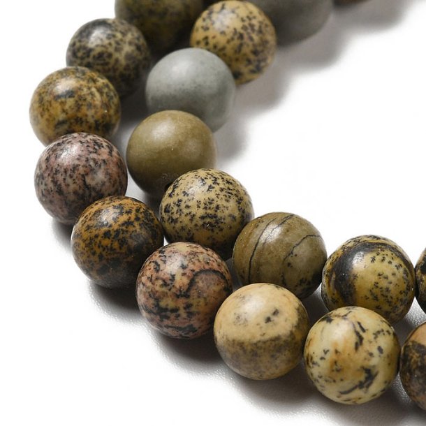Dendritic Jasper, green and brown shades, round, 6mm, 10 pcs