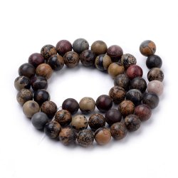 Chohua-Jaspis, dendritisch, mehrfarbig, rund, 6 mm, 1 Strang, ca. 60 Perlen