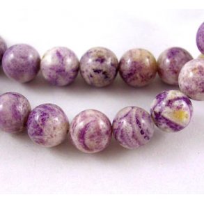 Lapidalit Jaspis, hel streng, rund perle, 10 mm. 39 stk