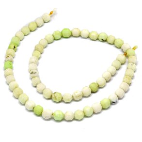 Lemon jaspis, hel streng, facetteret bicone, lys grn, 5,5x6,5 mm, ca. 62 stk