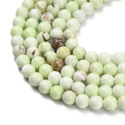 Lemon jasper, round bead, light green, 6-6.5 mm, 10 pcs